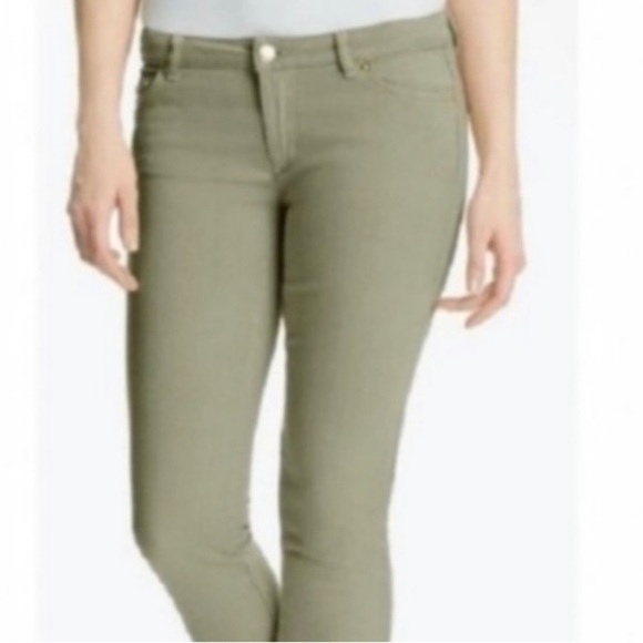 Sz8 Michael Kors Izzy Cropped Skinny Denim in a faded Olive Green. EUC - Picture 2 of 8